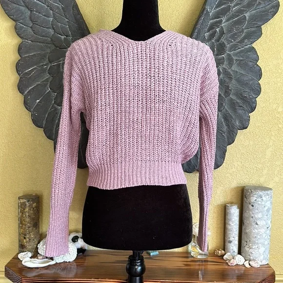 Moon & Madison Oversized Knit Crop Cardigan Sweater - Picture 5 of 7